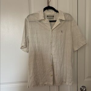 All Saints Light Beige Casual Button Down Shirt